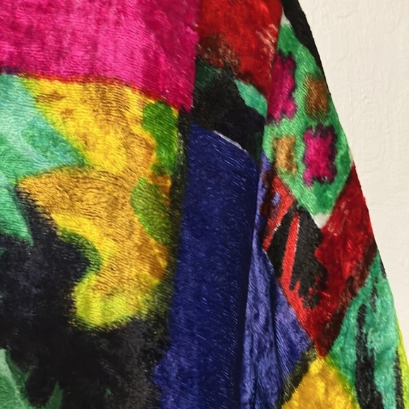 Talk Of America Vintage 80’s velour insulated jacket with beads zippers OS - Picture 8 of 17